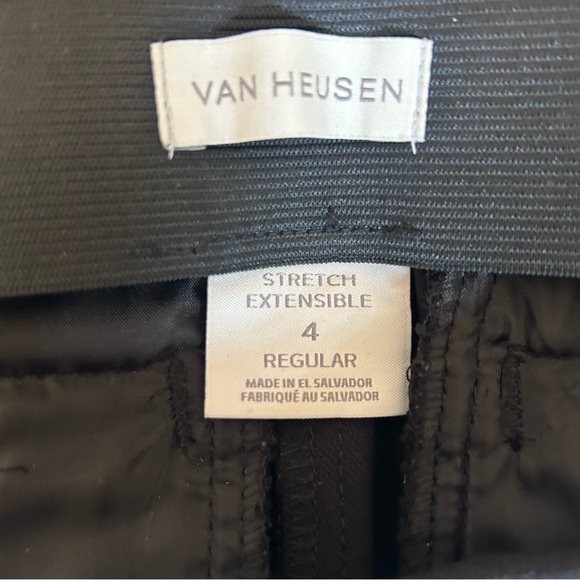 Van Heusen Aubergine Stretch Pull-on Pants, 3 Button Detail - Picture 4 of 4